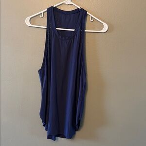 Lululemon navy racerback top. Lazer cut on edge